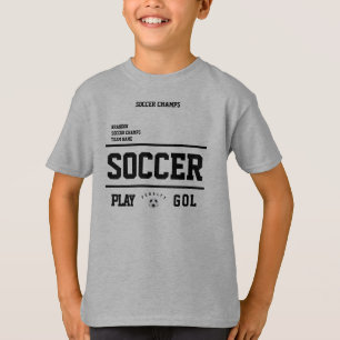 Soccer champs personalized player team kids grey T-Shirt