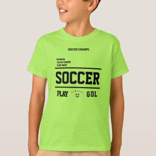 Soccer champs personalized player team kids lemon T-Shirt