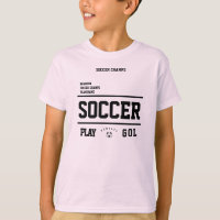 Soccer champs personalized player team kids pink