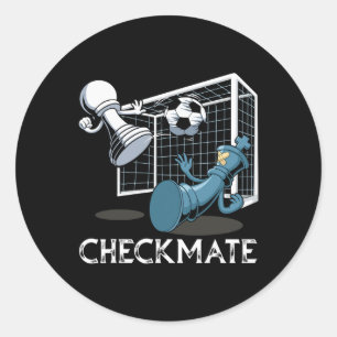 Soccer Checkmate Chess Classic Round Sticker