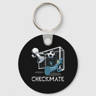 Soccer Checkmate Chess Keychain