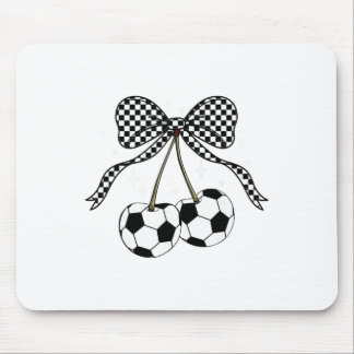 Soccer Cherries Coquette Bow Soccer Cherry Soccer Mouse Pad