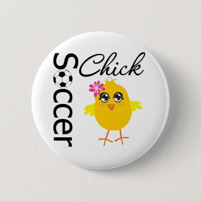 Soccer Chick 2 Inch Round Button (Front)