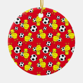 Soccer Chick Pattern Ceramic Ornament