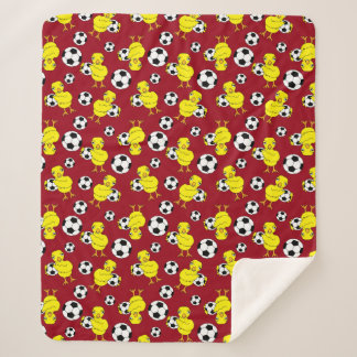 Soccer Chick Pattern Sherpa Blanket