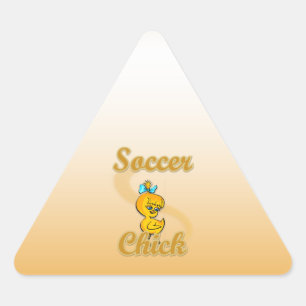 Soccer Chick Triangle Sticker