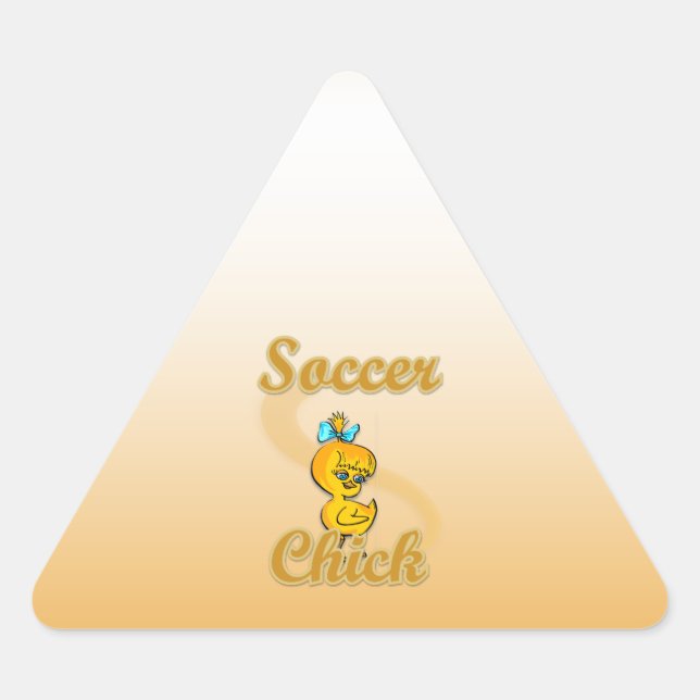 Soccer Chick Triangle Sticker (Front)