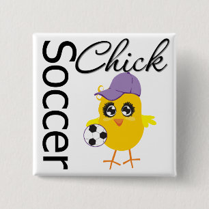 Soccer Chick v2 2 Inch Square Button