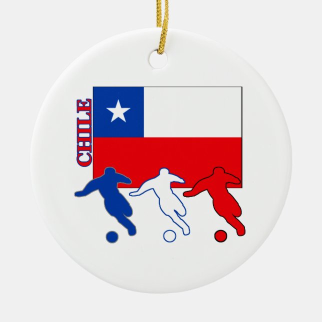 Soccer Chile Ceramic Ornament (Front)