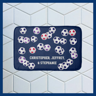 Soccer Choose Your Colour Personalized Multi Bath Mat