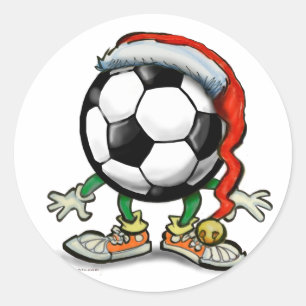 Soccer Christmas Classic Round Sticker