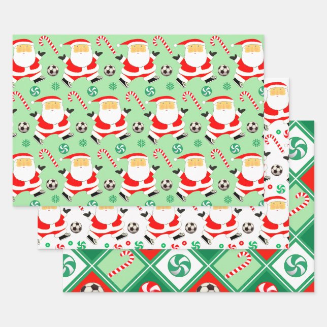 Soccer Christmas Gift Wrapping Paper (Set)