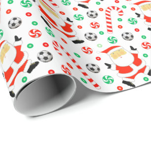 Soccer Christmas Gift Wrapping Paper