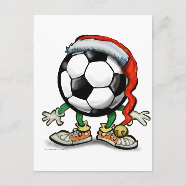Soccer Christmas Holiday Postcard (Front)