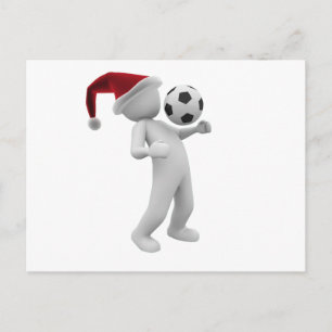 soccer christmas holiday postcard