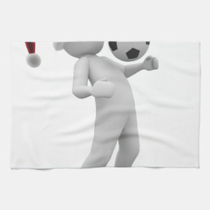 soccer christmas kitchen towel