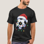 Soccer Christmas Lights Santa Hat Holiday Outfit T-Shirt<br><div class="desc">Soccer Christmas Lights Santa Hat Holiday Outfit</div>