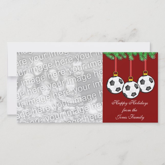 Soccer Christmas Photo Card (Front)