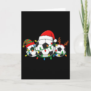 Soccer Christmas Player Santa Hat Xmas Sport Men K Card