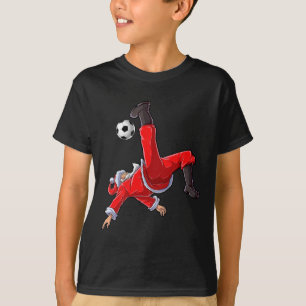 Soccer Christmas Santa Bicycle Kick Xmas Boys Men  T-Shirt