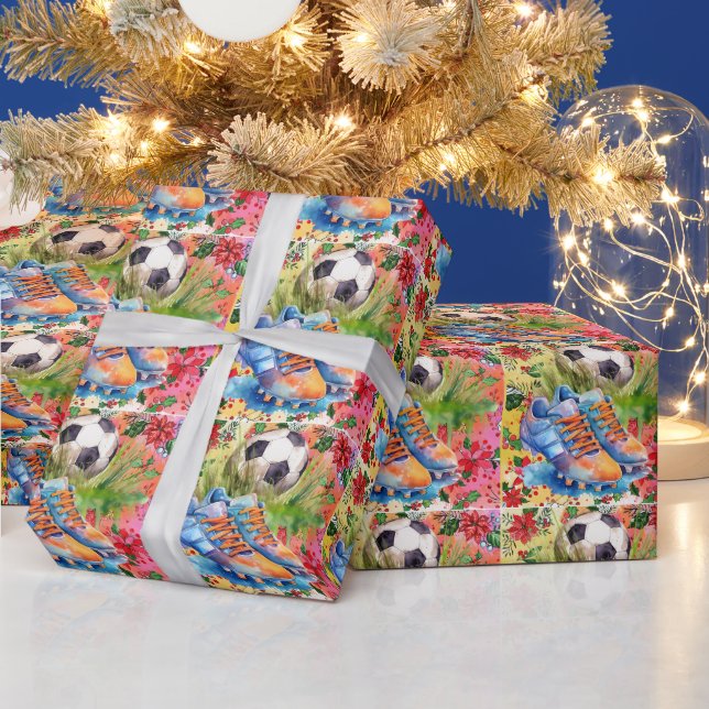 Soccer Christmas themed  Wrapping Paper (Holidays)