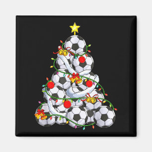 Soccer Christmas Tree Ball Santa Hat Funny Xmas So Magnet