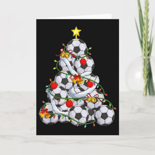 Soccer Christmas Tree Byll Santa Hat Funny Xmas So Card