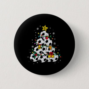 Soccer Christmas Tree Hat Santa Xmas Sport Mens Bo 2 Inch Round Button