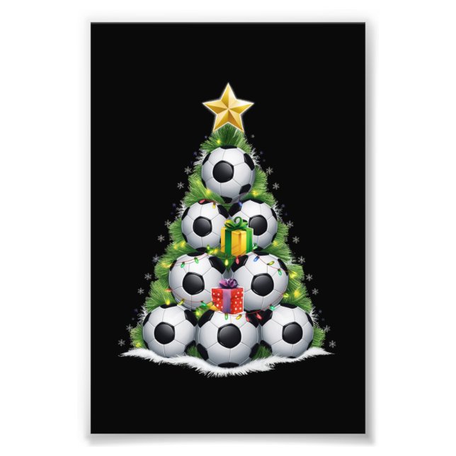 Soccer Christmas Tree Xmas Player Boys  Photo Print (Front)