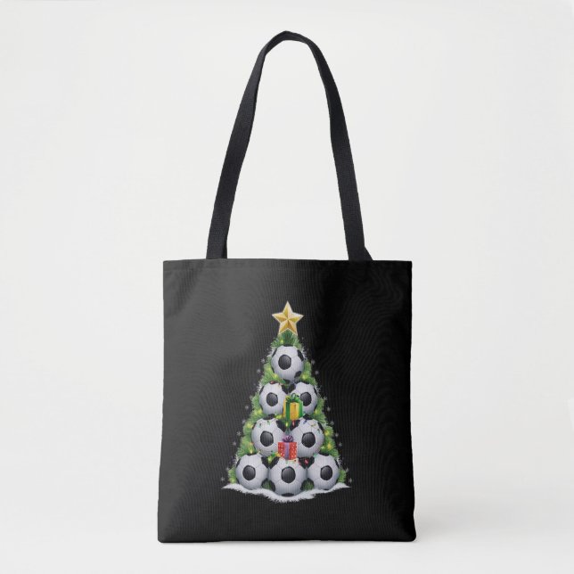 Soccer Christmas Tree Xmas Player Boys  Tote Bag (Front)