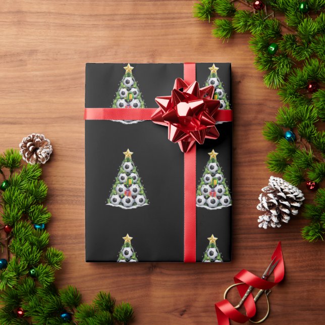 Soccer Christmas Tree Xmas Player Boys  Wrapping Paper (Holiday Gift)