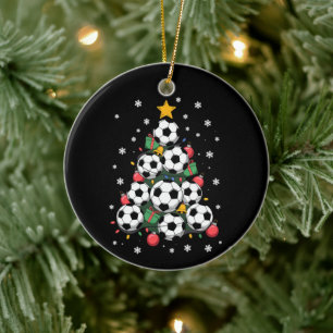 Soccer Christmas Tree Xmas Player Sports Lover Ceramic Ornament