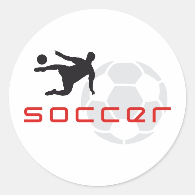 soccer classic round sticker (Front)