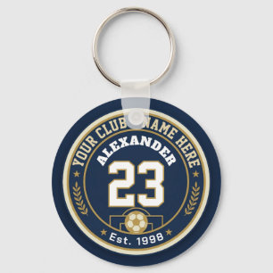 Soccer Club Name With Player Number Custom Keychain