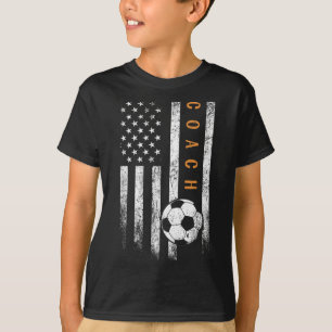 Soccer Coach American Flag Design Soccer Trainer C T-Shirt