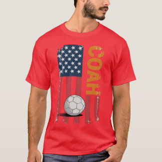 Soccer Coach American Flag Soccer Trainer Coaching T-Shirt