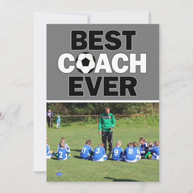 Soccer Coach Best Ever Custom Photo Thank You (Front)