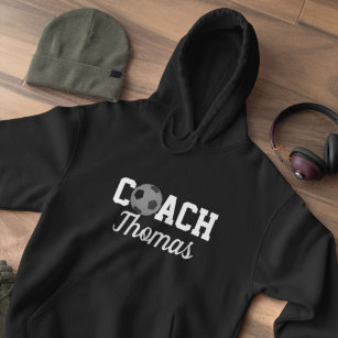Soccer Coach Custom Name Typography Personalized Hoodie