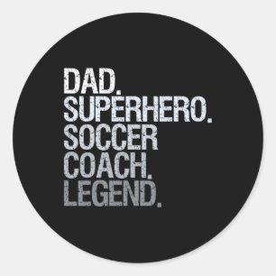 Soccer Coach Dad  Classic Round Sticker