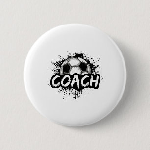 Soccer Coach For Men Women Futbol Tee  2 Inch Round Button