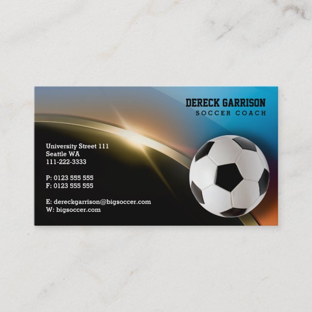 Soccer Coach | Modern Sports Gifts Business Card (Front)