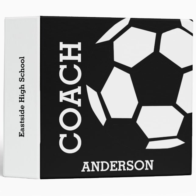 Soccer Coach Personalized Trendy Modern Stylish Binder (Front/Spine)