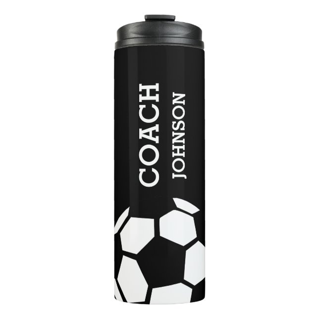 Soccer Coach Personalized Trendy Modern Stylish Thermal Tumbler (Front)