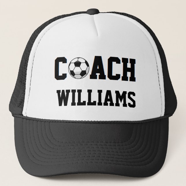 Soccer Coach Personalized Trucker Hat (Front)