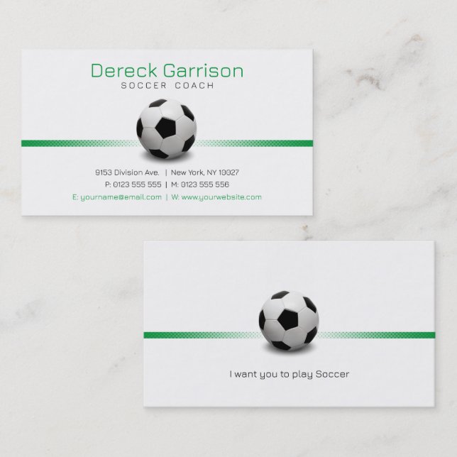 Soccer Coach | Professional Sports Business Card (Front/Back)