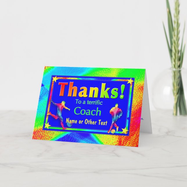 Soccer Coach Star Thank You Card (Front)
