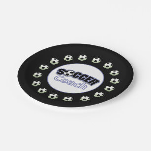 Soccer Coach Thank You, Balls Paper Plate