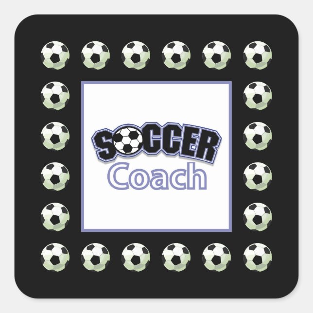 Soccer Coach Thank You, Balls Square Sticker (Front)