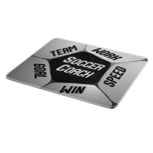 Soccer Coach Thanks Large Ball Cutting Board