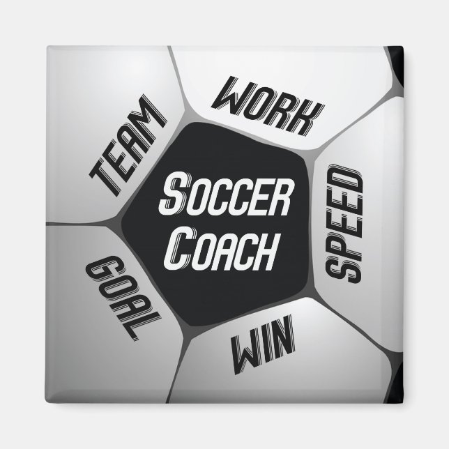 Soccer Coach Thanks Large Ball Magnet (Front)